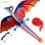 EDIWANY Rồng sống động như thật, Diều rồng bay tốt, Diều dài 100 mét Pterosaur Đồ chơi trẻ em Diều bay ngoài trời Kid & Adult