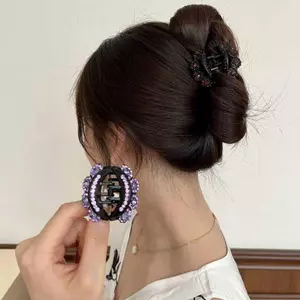 ECK Vintage Kim Cương Giả Hoa Vuốt Tóc Nữ Thời Trang Pha Lê Kẹp Tóc Kẹp Cua Đuôi Ngựa Barrette Bé Gái Phụ Kiện Tóc HOT