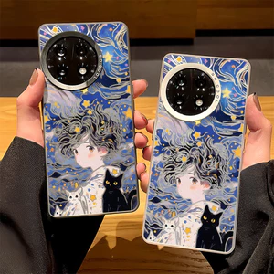Ốp điện thoại “Starry Sky Cat Boy ” Micro Matte Hard Back Soft Edges cho OnePlus 15 15T 13 13T 13R Ace 5 Pro Ace 6 6T Nord 5 Ace 3 / 2 1 + 12 / 11 / 10 / Chống sốc 1 + Cover