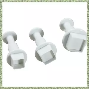 3 Cái / bộ Bộ Dụng Cụ Cắt Bánh Hình Vuông Fondant Sugarcraft Trang Trí Dụng Cụ Cắt (Trắng)