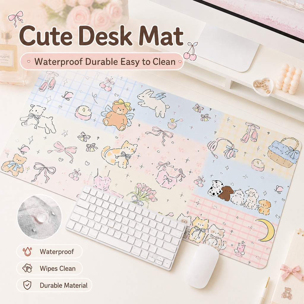 Thảm lót bàn dễ thương chống nước dễ lau 35x80cm lót chuột bàn học văn phòng bền đẹp viết êm bảo vệ mặt bàn máy tính