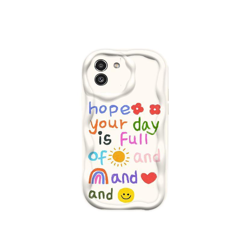 Thích hợp cho Samsung A03 3D Thẩm Mỹ Mềm TPU Flower Smile Ins Style Vỏ Điện Thoại Chống Sốc