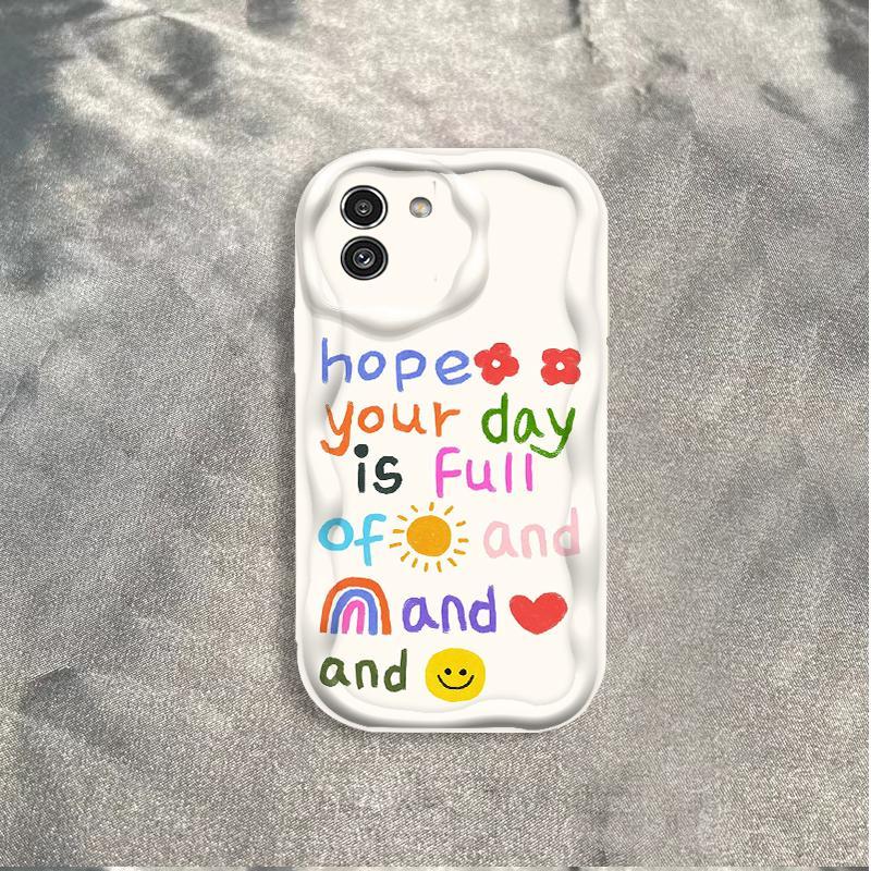 Thích hợp cho Samsung A03 3D Thẩm Mỹ Mềm TPU Flower Smile Ins Style Vỏ Điện Thoại Chống Sốc