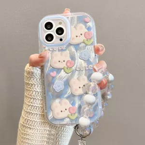 Ốp điện thoại hình thỏ trắng nhỏ dễ thương Apple 16 15 / 14 / 13 / 12pro Nữ 13 / 12 / 11 Hợp thời trang xsmax / 6 / 72026-6-1