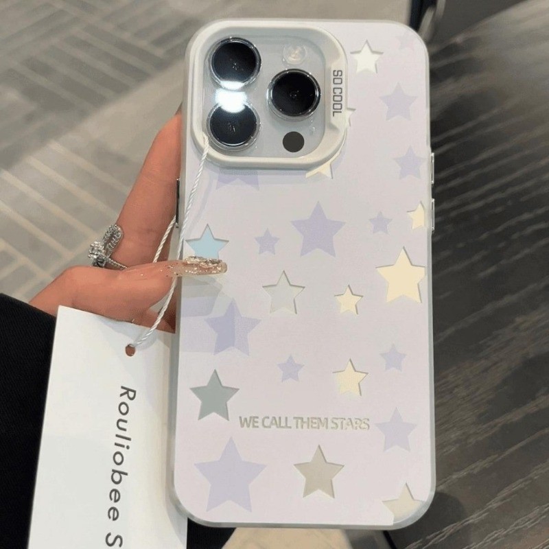 Ốp lưng iPhone case Cho Iphone 7 xs xr 11 12 13 14 15 16 Pro Max Đơn giản trong suốt ngôi sao
