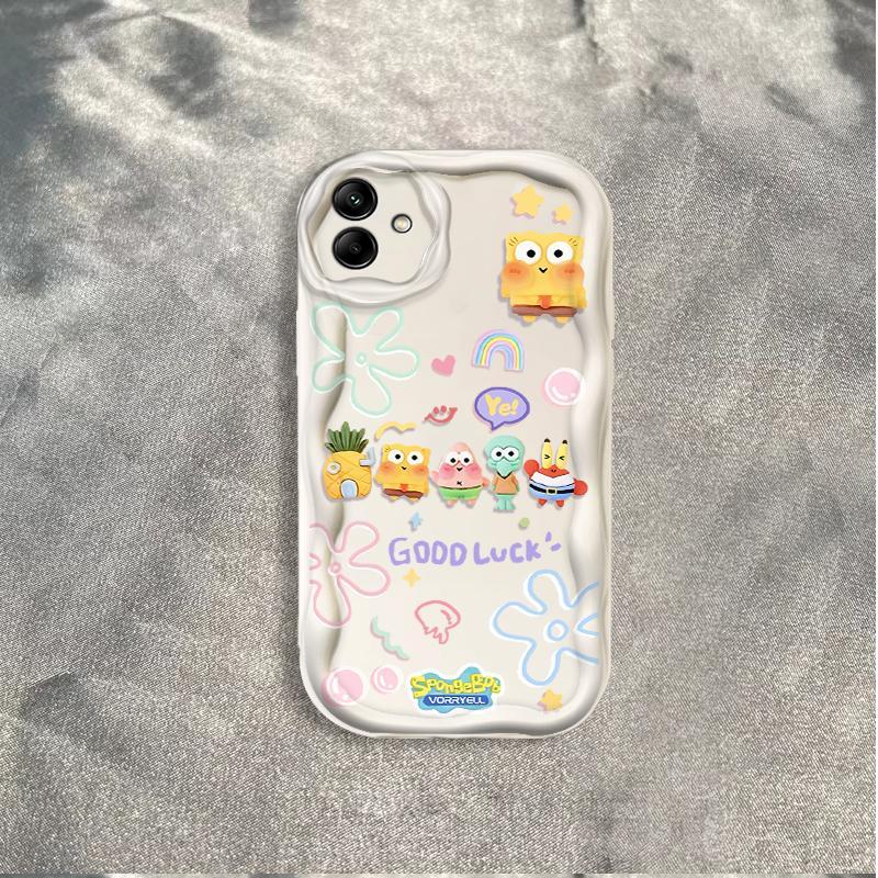 Thích hợp cho Samsung A04 A05 A06 4G 5G A07 3D Thẩm mỹ TPU mềm SpongeBob SquarePants Vỏ điện thoại chống sốc