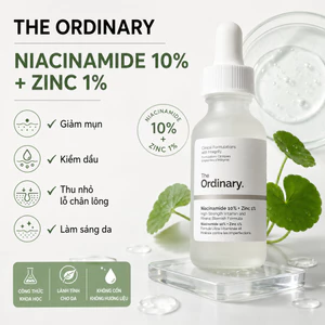 The Ordinary Niacinamide 10% + Zinc 1% 30ml | Serum B3 Se Lỗ Chân Lông Kiểm Dầu Chính Hãng