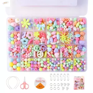 ZENZON DIY Handmade Đính Hạt Bộ Đồ Chơi, Nghệ Thuật Thủ Công DIY Bộ Đồ Chơi Để Làm Vòng Tay Hạt Đồ Chơi, Vòng Cổ DIY Handmade Nhiều Màu Sắc Kawaii DIY Làm Hạt Bộ Đồ Chơi Đồ Chơi Trẻ Em