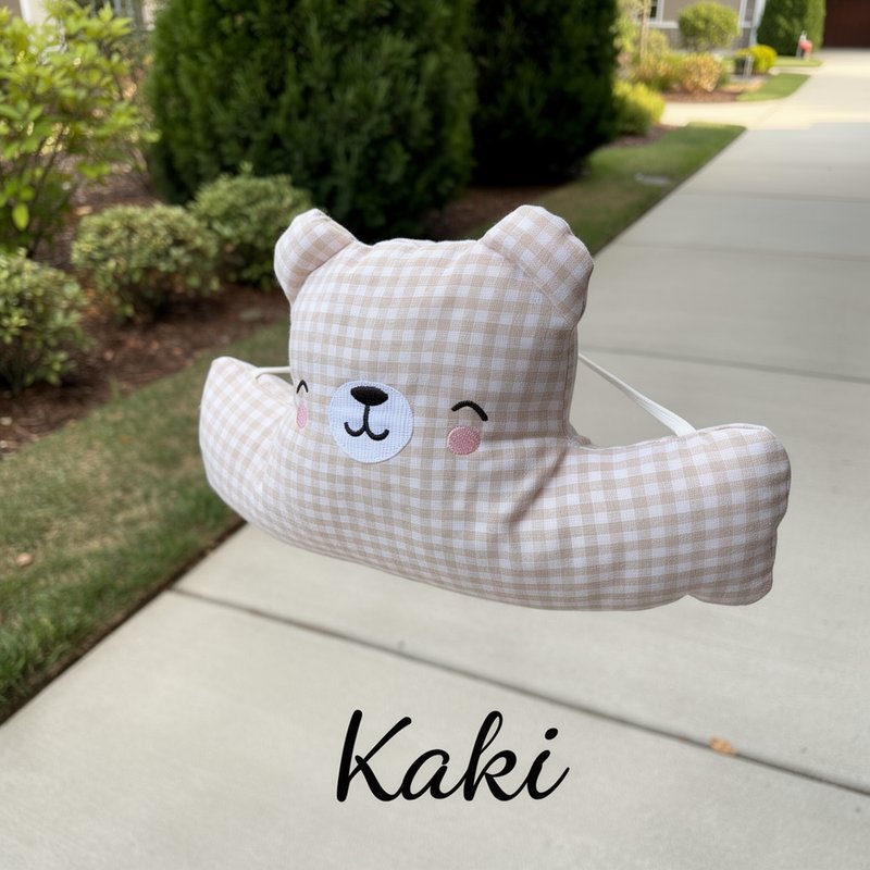đệm chống va xe điện cho bé gối bảo vệ đầu cotton êm dày an toàn ghế trước hình gấu