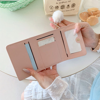 Dễ Thương In Hình Gấu Móc Khóa Mini Ví Nữ Đa Năng Nhiều Thẻ Có Thể Gập Lại Ví Đựng Tiền Mặt