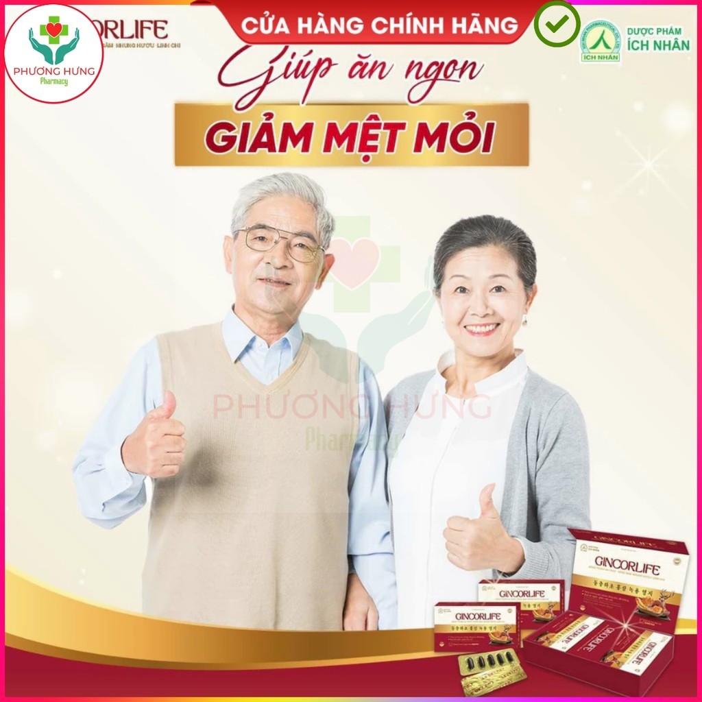 Viên Uống Gincorlife Của Ích Nhân Tăng Cường Sức Khỏe,Đề Kháng,Giúp Ăn Ngon,Giảm Mệt Mỏi-Hộp 60V