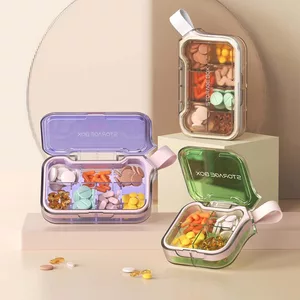 ST2 Hộp đựng thuốc di động 7 ngăn Hộp đựng thuốc nhỏ Kích thước bỏ túi Hộp đựng thuốc TS2