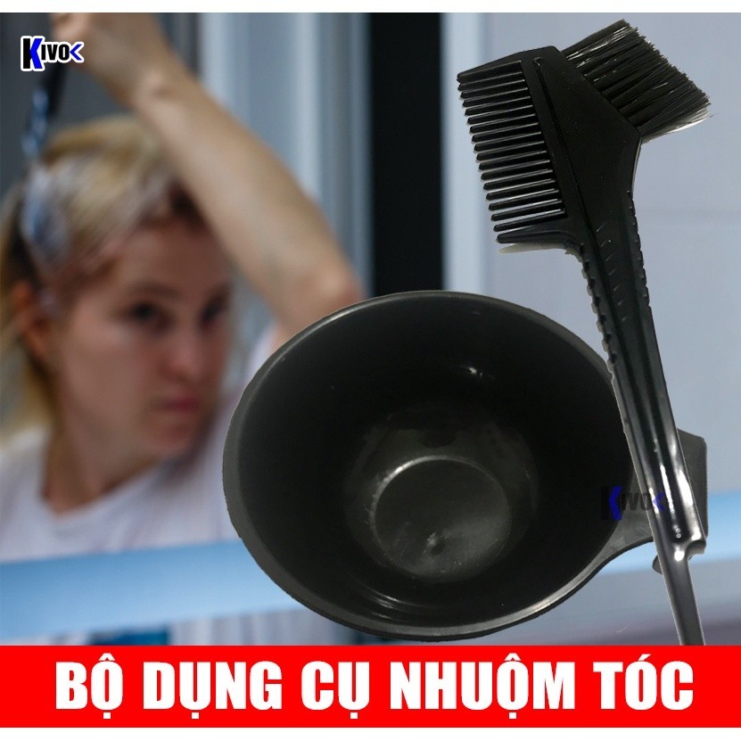 Combo chén và lược pha thuốc uốn duỗi nhuộm [ MK ]