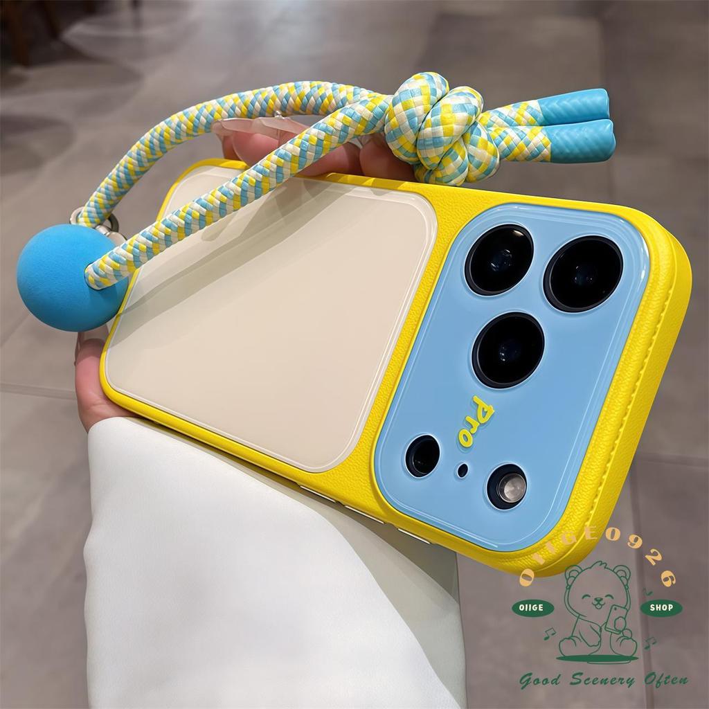 【 Ốp lưng iPhone17 】 Ốp điện thoại tương phản mờ dạng lỏng có dây buộc ngắn iphone17 Pro Max 16 15 14 13 cho vỏ iPhone Vỏ mềm silicon TPU chống sốc