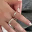 Nhẫn hở ngón tay BRBRAA, Nhẫn trái tim trang sức thời trang màu bạc, Phụ kiện thời trang Thiết kế xếp chồng tối giản Nhẫn có thể điều chỉnh dành cho nữ Quà tặng sinh nhật