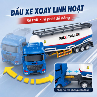 Bộ xe công trình quán tính – Mô phỏng xe ben, xe trộn, xe bồn – Chi tiết chân thực – Đồ chơi giáo dục sớm cho bé trai