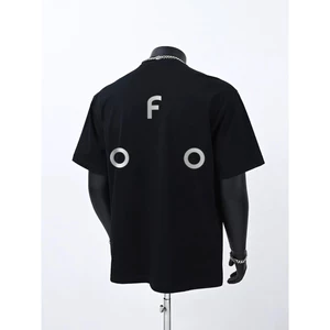 Hàng sẵn có Cặp đôi Top Unisex Họa tiết chữ đơn giản in ở mặt sau Áo thun ngắn tay cổ tròn 100% Cotton cao cấp