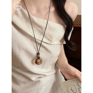 Vòng cổ mặt dây chuyền màu hổ phách Blush Phụ kiện thời trang đơn giản