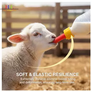 HL 10 Chiếc Dê Mềm Núm Vú Thú Cưng Silicone Đặc Biệt Cho Bé Miệng Sữa Động Vật Nhỏ Thịt Cừu Bình Sữa Cừu Coke Chai Núm Vú Đỏ LMWU