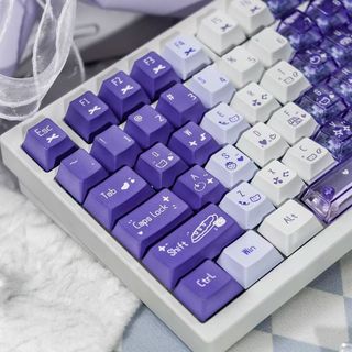 Keycap PBT Trong Suốt Gradient Xuyên LED 150 Nút Cherry Profile Double-Shot Cho Bàn Phím Cơ , Bàn Phím Từ Tính He