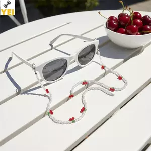 < YEI > Dây đeo kính đính cườm thủ công Chống trượt Dây kính mắt trang trí bền bỉ để du lịch Sử dụng hàng ngày Mới