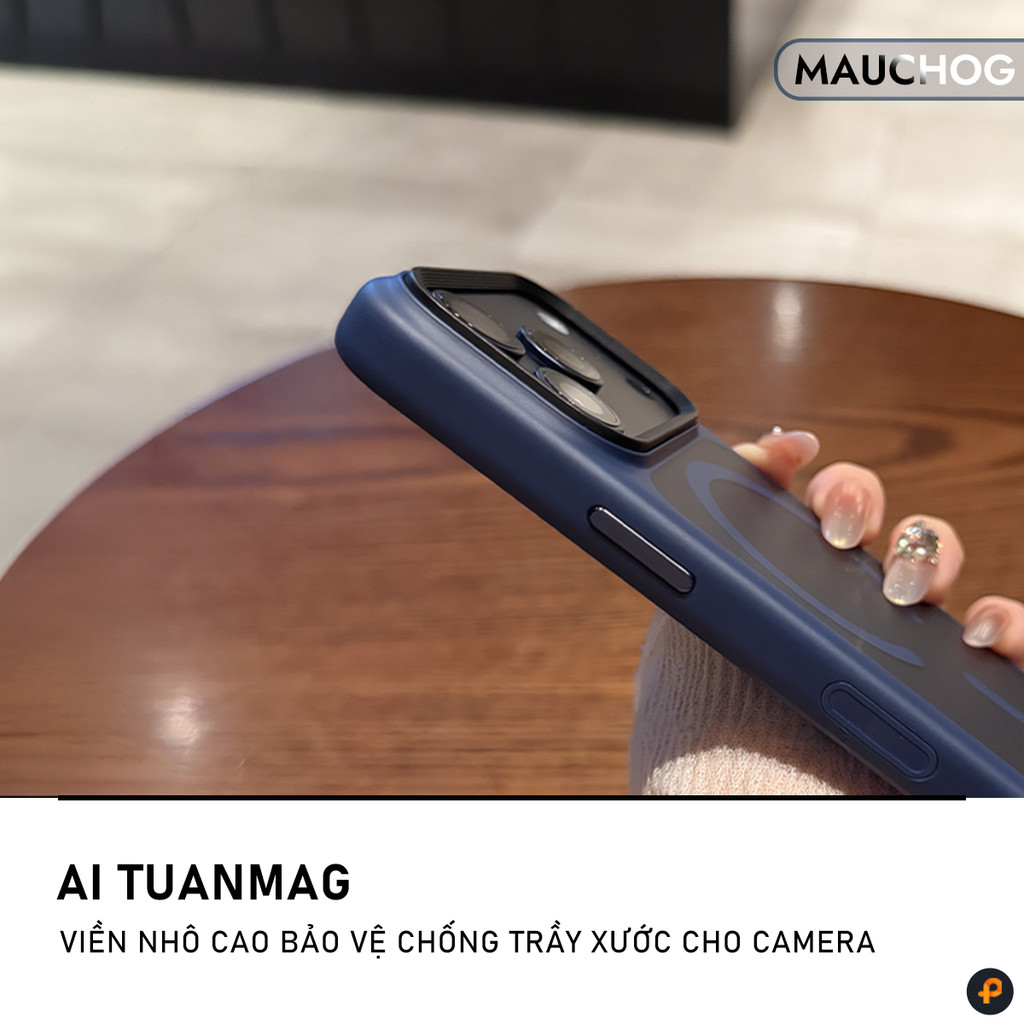[Có Nút Camera] Ốp Nhám Chống Vân Tay Nút Bấm Kim Loại Cho Điện Thoại iPhone 17 Pro Max 16 Pro Max