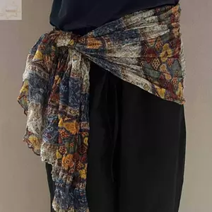 Khăn hông AWNGD, Dây thắt lưng cổ điển đa chức năng, In họa tiết da báo Phong cách Bohemian Thắt lưng Phụ kiện nữ