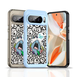 Ốp điện thoại trong suốt cứng "Ocean Fish Shark" cho Google Pixel 10 Pro XL 10A Pixel 9 / 8 / 7 Pro Pixel 9Pro 8 Pro 7A Vỏ Google chống sốc