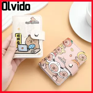 Ví nữ OLVIDO, Ví đựng tiền xu Capybara dung tích lớn nhẹ, Da PU chống thấm nước 20 túi đựng thẻ danh thiếp