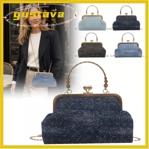 Ví ly hợp dạ hội GUSTAVA, Túi đeo vai kẹp hình vỏ sang trọng, Dây đeo dây chuyền thanh lịch có tay cầm trên cùng Túi đeo chéo dây xích nhỏ Sử dụng cho nữ