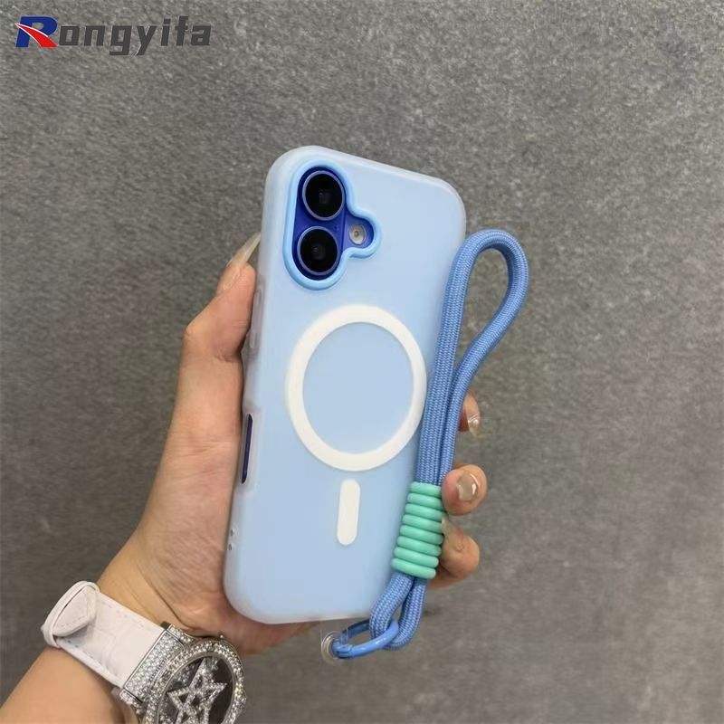 Ốp lưng từ tính 2 trong 1 cho Tecno Pova 7 Neo Ultra 6 Neo Pro 5 Slim 5G 4G Vỏ điện thoại sạc không dây màu kẹo có dây buộc