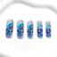 Miếng Làm Móng Tay Ngọt Ngào Dễ Thương Dreamy Ocean Blue Dolphin Dài Đeo Móng Tay (24 Miếng)