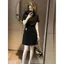 Đầm ngắn tay cổ tròn màu đen phong cách Hàn Quốc Phiên bản Slim-Fit hẹp phiên bản mùa hè hàng ngày tất cả-
