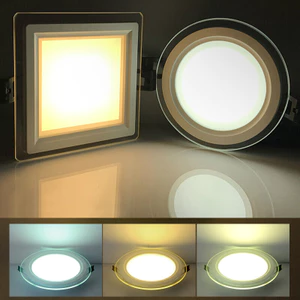 Đèn Led Downlight Bảng Điều Khiển Ánh Sáng Phẳng 6 9 12 18 Đèn Biến Đổi Ba Màu Bảng Tròn Siêu Mỏng Kính Nhà Bếp Phòng Tắm Ánh Sáng APJ6