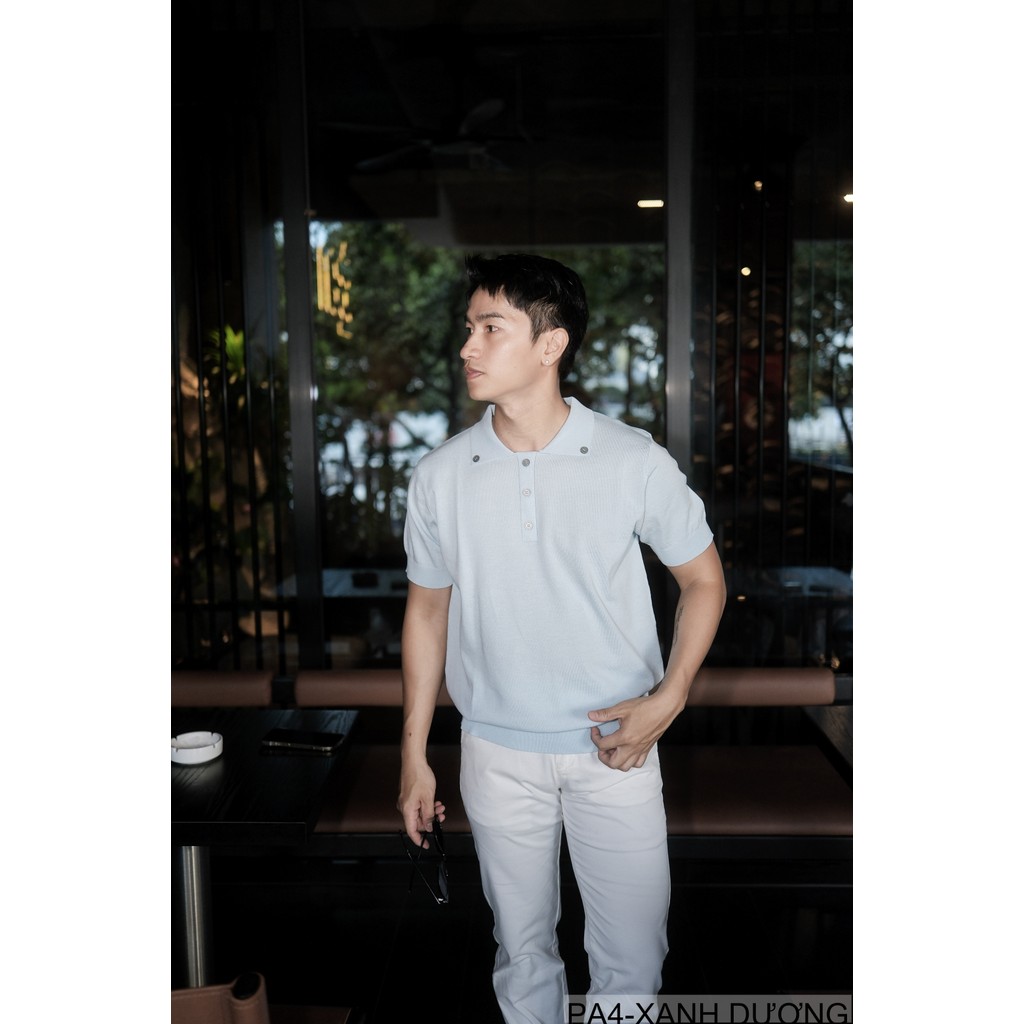 PA4 - Áo Polo Tay Ngắn Phong Cách Retro Mỹ Dáng Rộng, Chất Liệu Mềm Mại Thoáng Khí