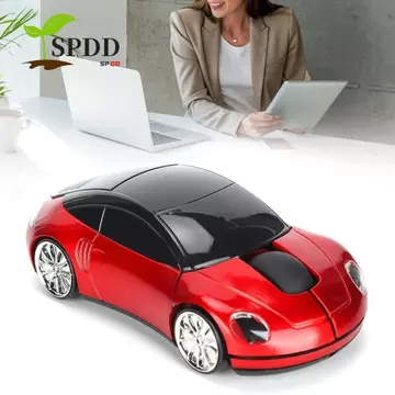 Chuột không dây ô tô thể thao SPDD, Chuột không dây hình ô tô 2.4GHz 1600DPI, Chuột không dây dễ thương Tiêu thụ năng lượng thấp Cuộn USB Hoạt hình di động cho máy tính xách tay / PC Office