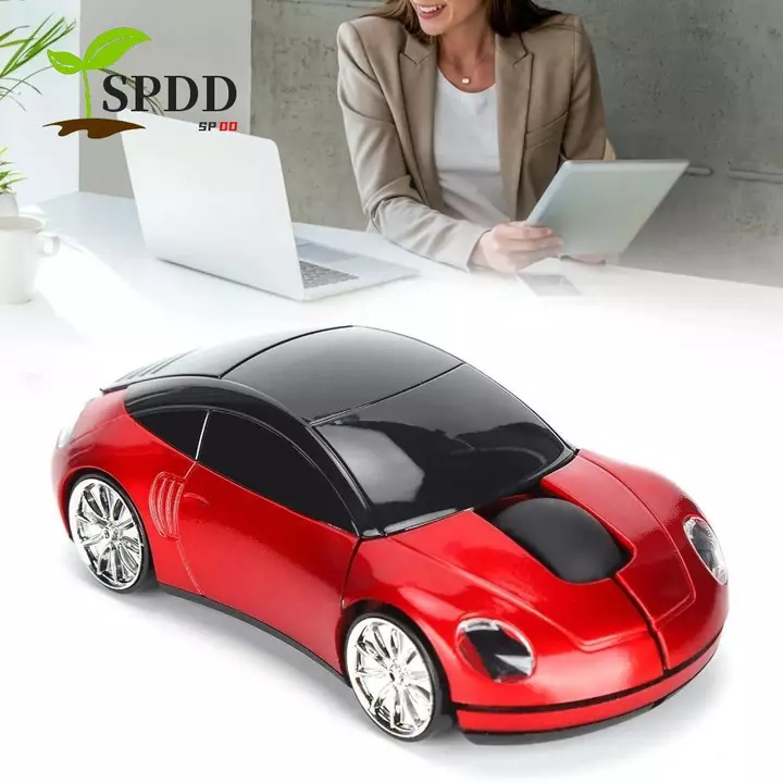 Chuột không dây ô tô thể thao SPDD, Chuột không dây hình ô tô 2.4GHz 1600DPI, Chuột không dây dễ thương Tiêu thụ năng lượng thấp Cuộn USB Hoạt hình di động cho máy tính xách tay / PC Office