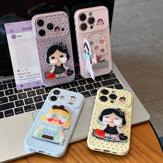 Phim Hoạt Hình Dễ Thương Crybaby Có Thể Gập Lại Gương Đế Điện Thoại Cho iPhone 17Promax 11 12 13 14 15 16 Pro Max 15Plus Silicon Mềm Chống Sốc Nữ Điện Thoại Di Động