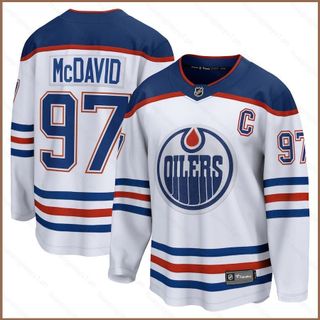 HQ2 NHL Edmonton Oilers Jersey McDavid Áo thun dài tay Người hâm mộ thể thao Áo Plus Size QH1
