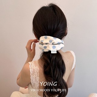 Yoing / Creamy Chấm Bi Scrunchy Dây Buộc Tóc Nữ Ngọt Ngào Cao Cấp Dây Buộc Tóc Sang Trọng Tất Cả Trận Đấu Đuôi Ngựa Đầu Dây Buộc Exqui