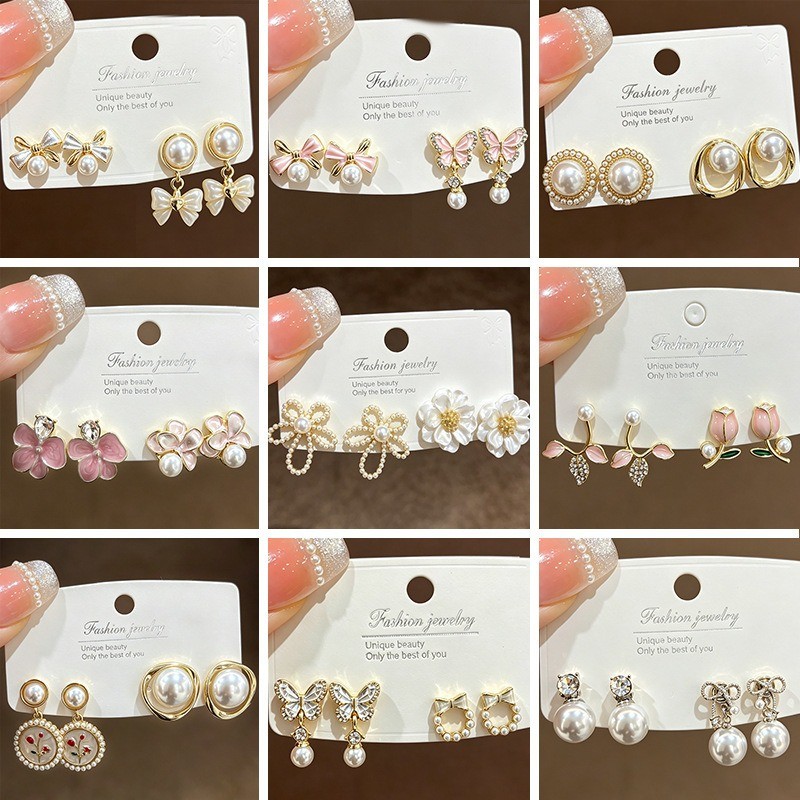 2 Cái / bộ Pháp Sang Trọng Giả Ngọc Trai Bông Tai Thời Trang Cao Cấp Cảm Giác Bông Tai Nữ