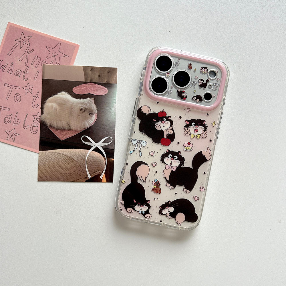 Ốp Lưng Cứng Tương Thích Với iPhone 13 14 14Pro 14ProMax 15 15Pro 15ProMax 16 16Pro 16ProMax 17 17Pro 17ProMax Lucifer Cat Pattern Case