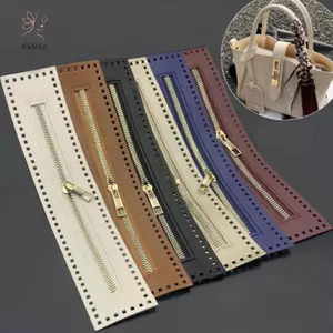 HNKMP 27cm Hai Mặt Dây Kéo Da Tiện Ích Túi Xách Da Dây Kéo Tiện Ích Móc Túi Phần Cứng Dây Kéo Chắc Chắn Phụ Kiện May Vá.
