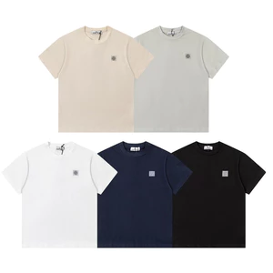 Chất Lượng Cao Phong Cách Mới 360g Nhãn Cổ Điển Sợi Đôi Cotton Nguyên Chất Áo Thun Unisex