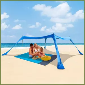 Lều đi biển Lều bảo vệ tia cực tím chống gió di động Tấm che ngoài trời cho chuyến đi cắm trại cho bãi biển Cắm trại ngoài trời Câu cá kouvn