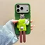 Fox Cat Silicone Bracket Tech Fabric Leather Phone Case cho iPhone 17 Pro Max 16 15 Pro Vỏ bảo vệ chống sốc