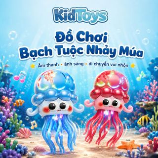 Bạch Tuộc Nhảy Múa KidToys Có Đèn Nhạc - Tự Động Chuyển Hướng Khi Gặp Vật Cản
