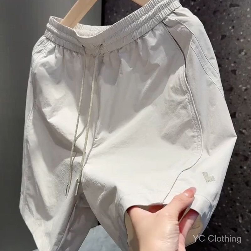 Quần short nam dáng rộng phong cách Hàn Quốc thời trang mùa hè hợp thời trang sang trọng nhẹ nhàng quần dài vừa phải đa năng dành cho nam PUUV