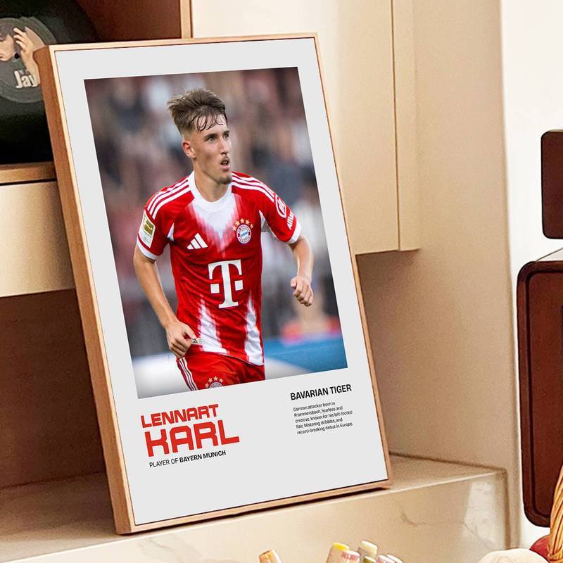 Áp phích vải không khung của Bayern Munich Kimmich, quà lưu niệm bóng đá có chữ ký của ngôi sao Bundesliga