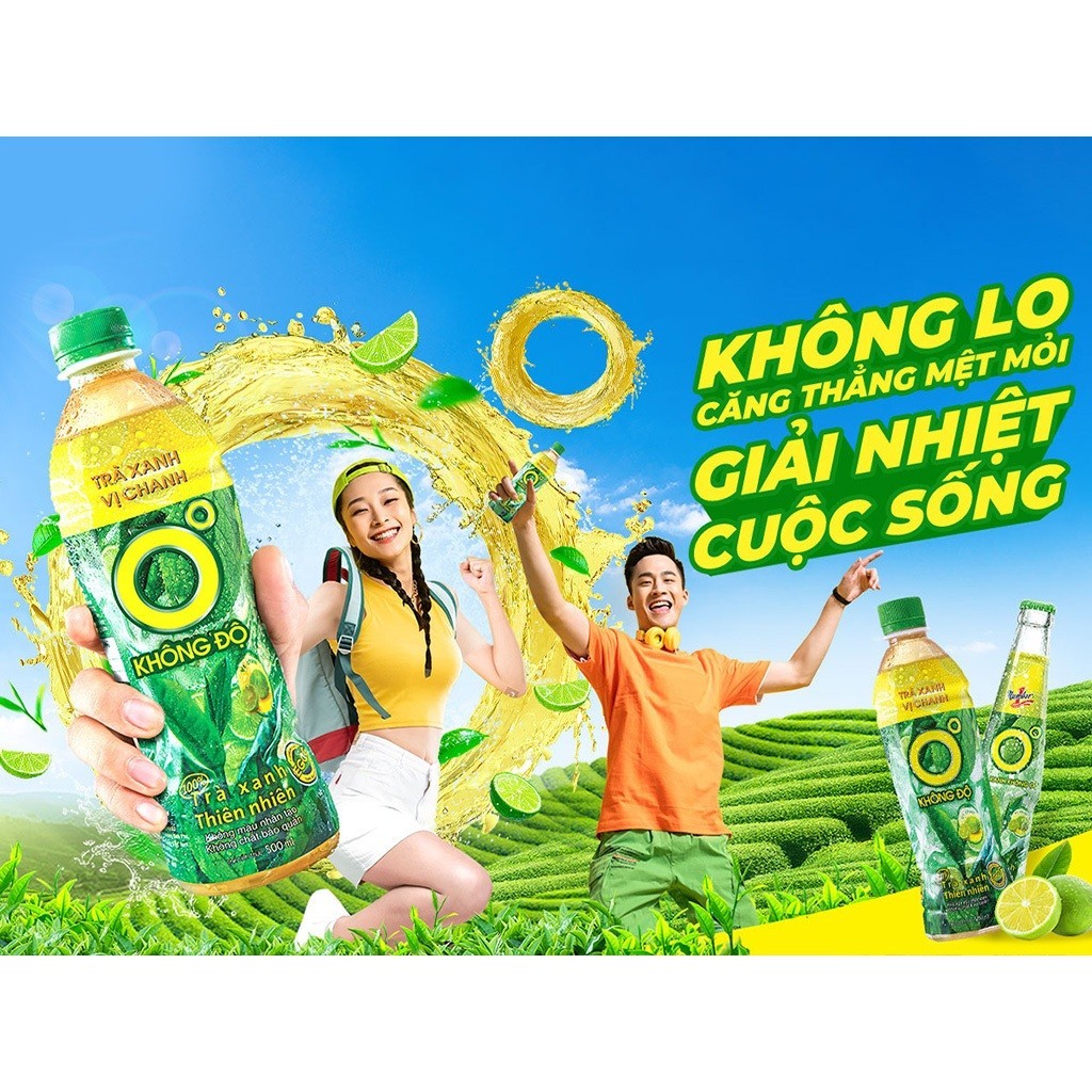 Thùng 24 chai Trà Xanh 0 Độ 455Ml (24 Chai)